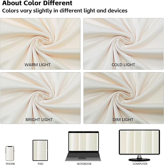 10x10ft Wrinkle Free Ivory Backdrop Curtain - Image 7