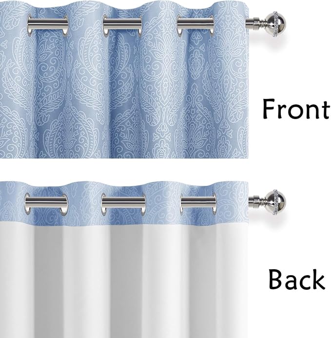 DWCN Blackout Ombre Damask Curtains - Image 4