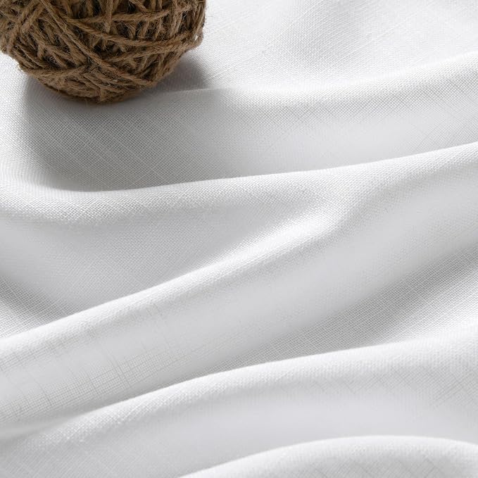 White Semi Sheer Linen Textured Valances - Image 5