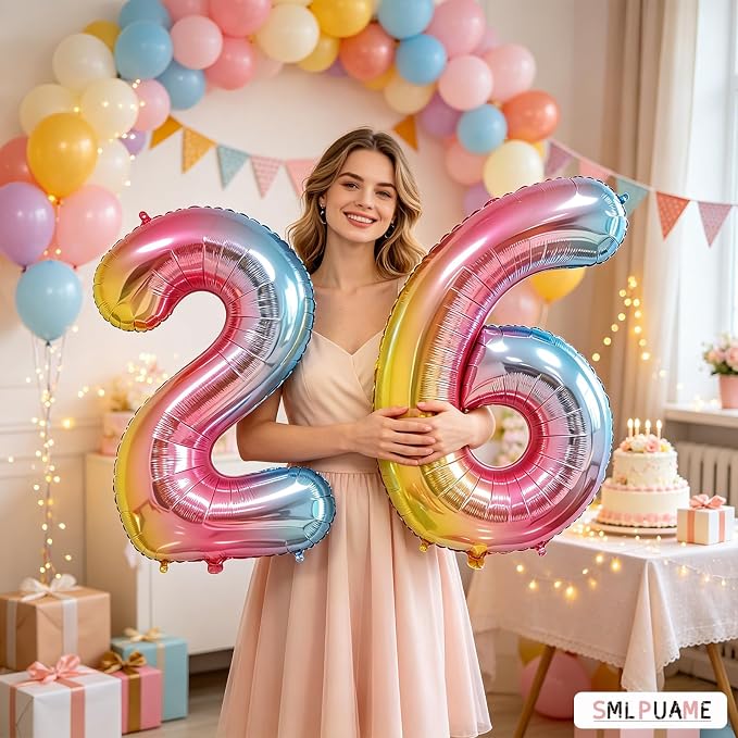 40 Inch Number Balloons 0-9 Rainbow Gradient Large Number 2 Balloons, Digital - Image 6