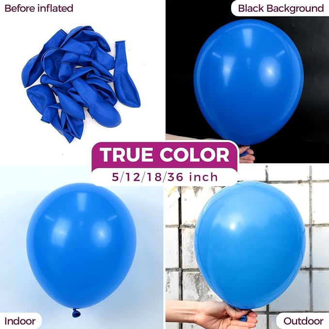 Bezente Royal Blue Latex Party Balloons 18 Inch 30 Pack Large Thick | Matte - Image 2