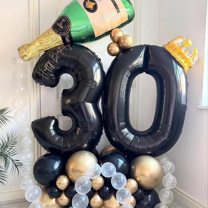 Black 16 Balloon Number, 40 Inch Number 16 Balloon Large Black Foil Mylar - Image 6