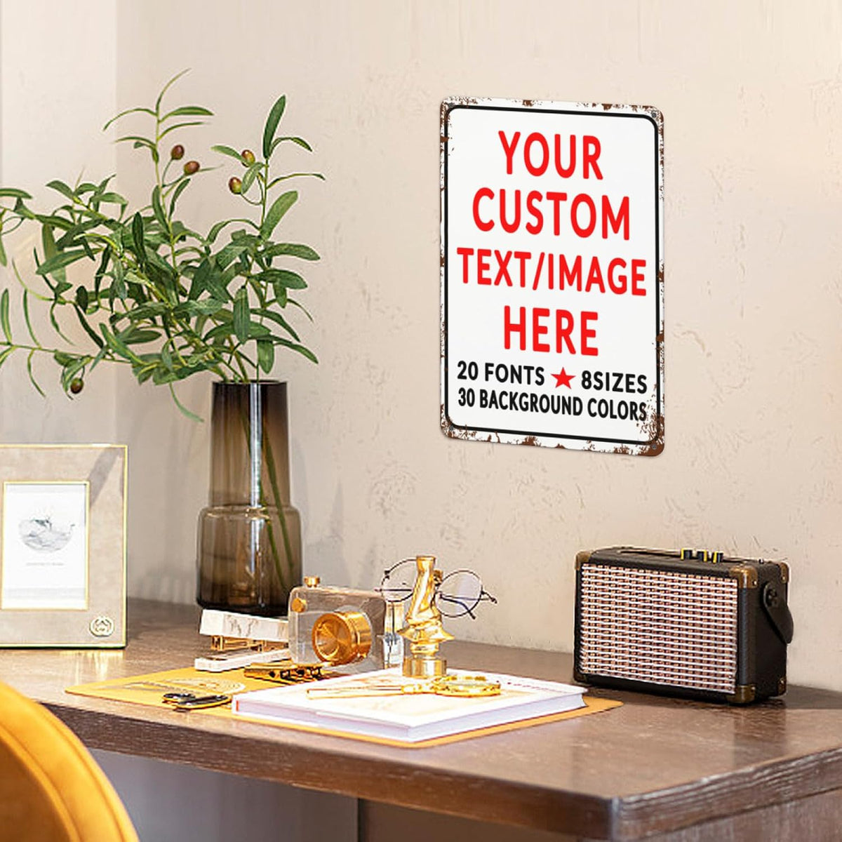 Custom Sign Personalized Custom Metal Sign, Customize For Office, Business, Workplace, Office, Home, Delivery Signs 8x12
