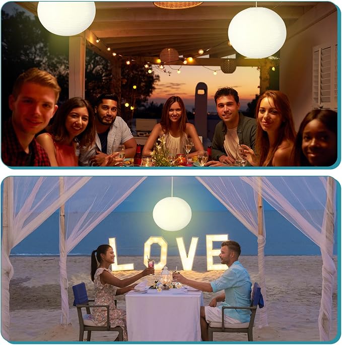 Rossesay 2 Sets Jumbo Round Paper Lanterns - Image 6