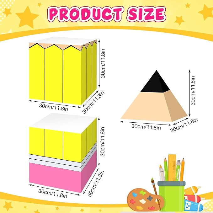3 Pcs Back to School Decoration Large Pencil Boxes Pencil Decorations - Image 2
