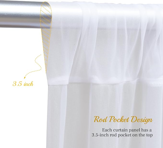 20x10ft White Tulle Backdrop Curtain - Image 5