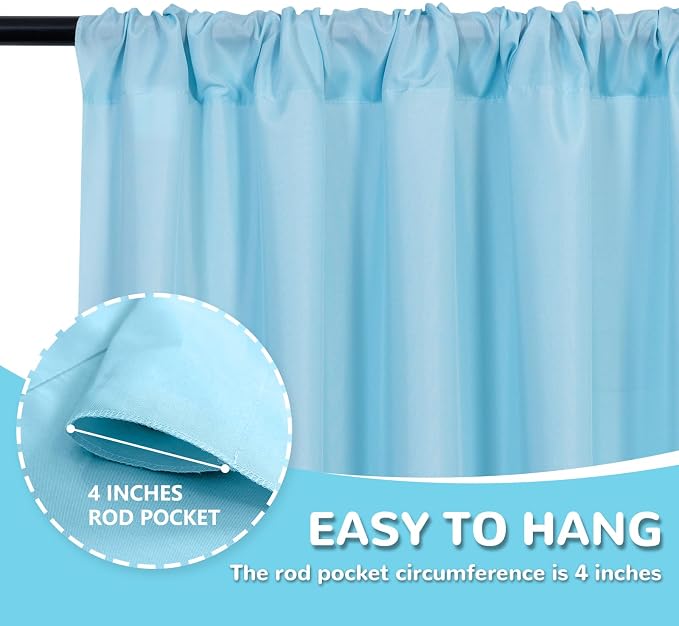 10x 10 Baby Blue Backdrop Curtain - Image 5