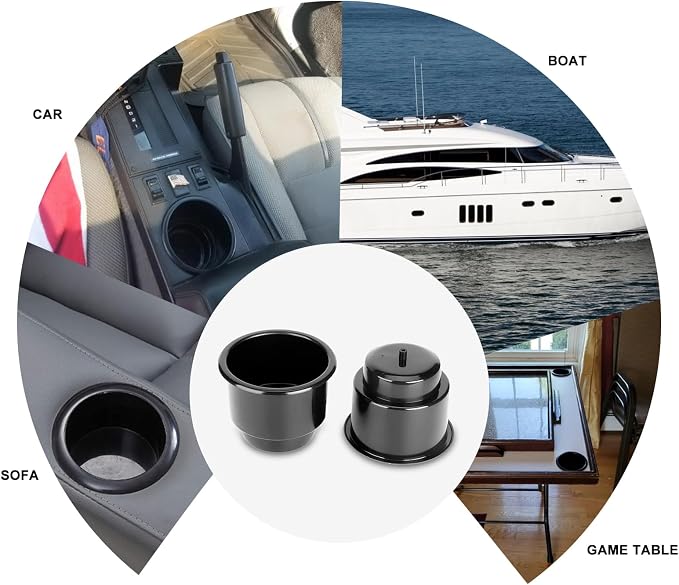 Amarine-Made Black Recessed Plastic Cup Drink Can Holder - Image 9