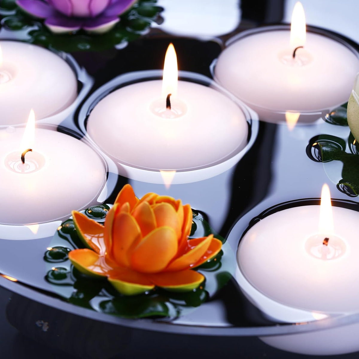 36 Pack Floating Candles, 3” White Unscented Dripless Wax Burning Candles, for Weddings, Party, Cylinder Vases, and Home Decorations