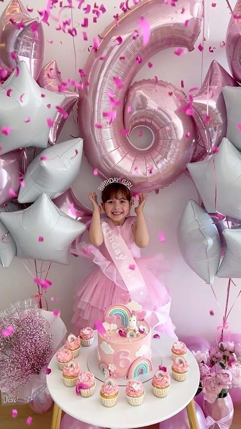 Number 5 Balloon 40 Inch Pearl Pink Balloon - Image 2