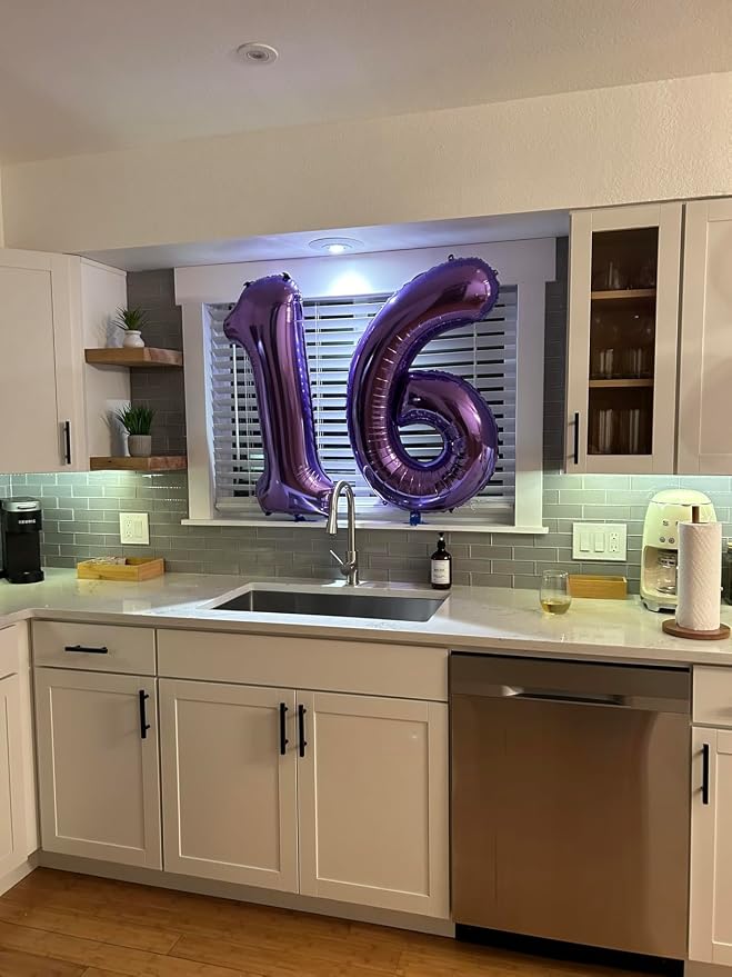 Number Balloons 16 Balloon 40 inch Purple - Image 3
