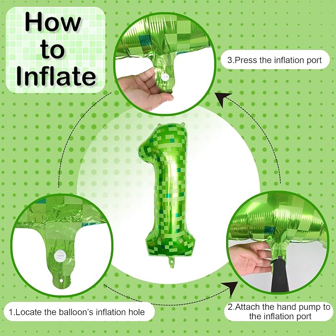 Number 10th Birthday Balloon Lime Green Pixel, 40 Inch Large Dark Kelly Green - Image 8