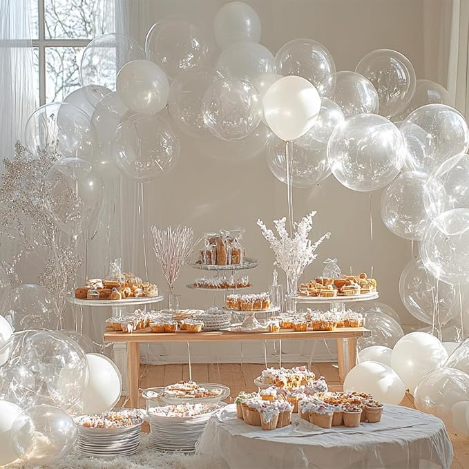 PartyWoo Clear Balloons 100pcs Transparent Latex Helium Balloons 12 Inch | - Image 6