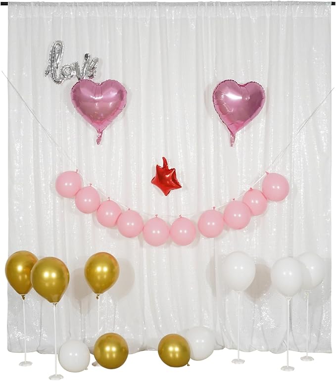Poise3EHome White Sequin Backdrop, 10Ft x 10Ft Glitter Photography Background - Image 8