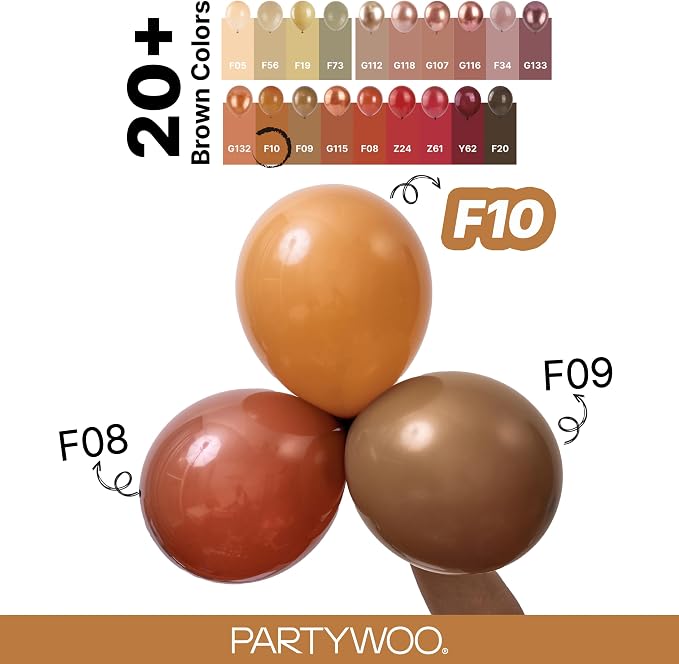 PartyWoo Boho Neutral Light Brown Balloons 120pcs Coffee Color | 18 12 10 5 - Image 4