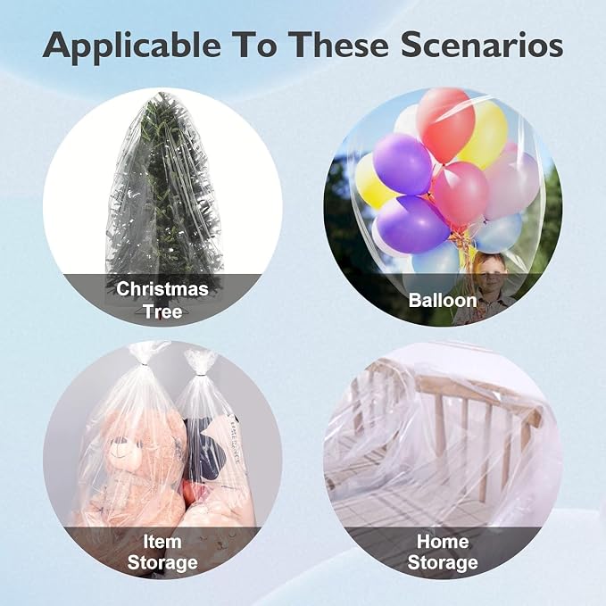 4 Pack Balloon Bags for Transport 98 x 59 In, Reusable Extra Large Clear - Image 6