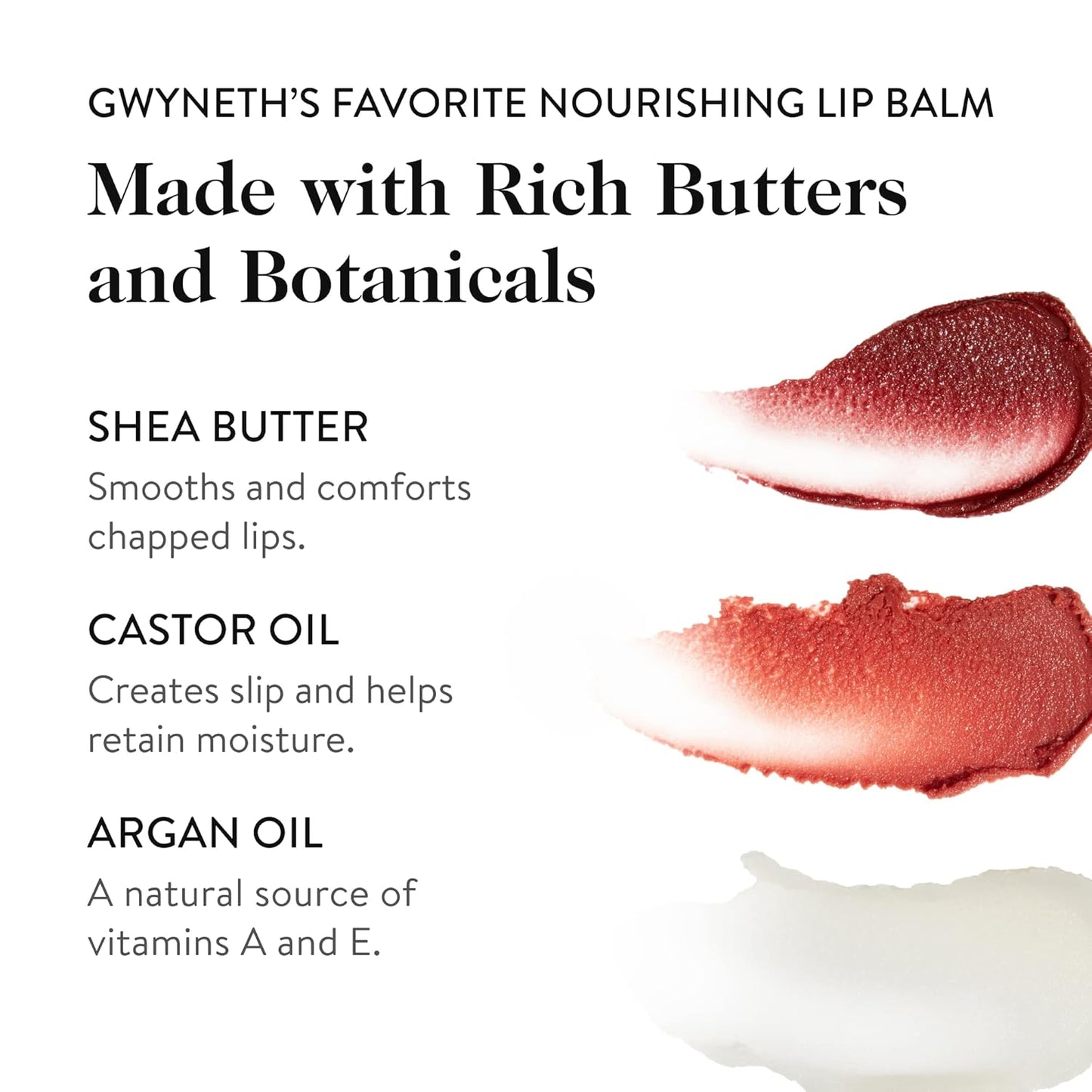 goop Beauty Lip Balm Trio | Clean Moisturizer for Chapped, Cracked & Dry Lips | Clear, Garnet, & Rose | Tinted for Sheer Color | Petroleum Free | 0.16 fl oz Each