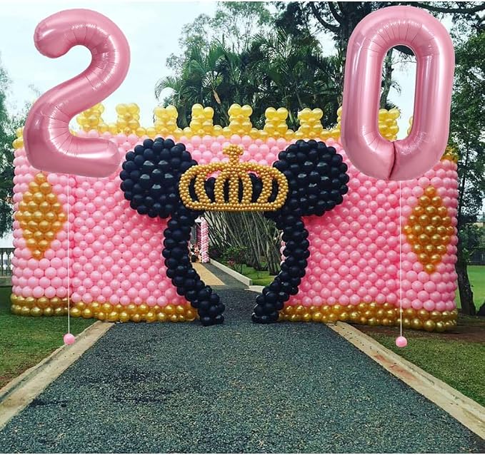 TONIFUL 40 Inch Pink Number 0 Balloons Large Foil Milestone Birthday Decor | - Image 5