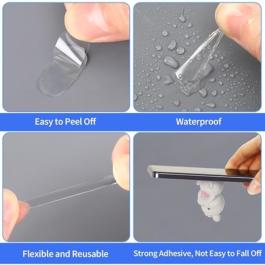 JANYUN 280Pcs Double Sided Sticky Dots, 8 x 10mm Square Putty Adhesive Tape | - Image 4