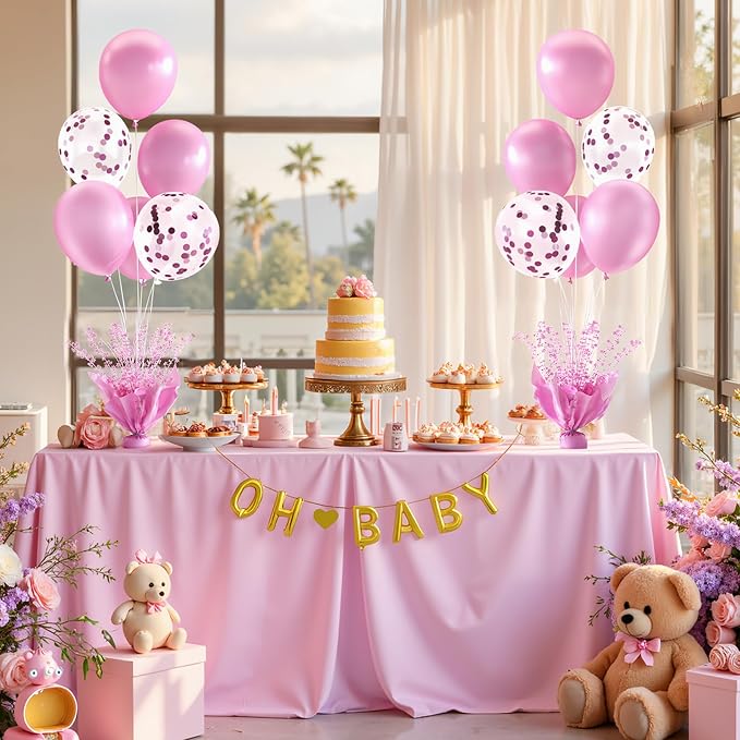 Pink Balloon Table Centerpiece Kit, 2 Sets Pink Balloon Stands - Image 2