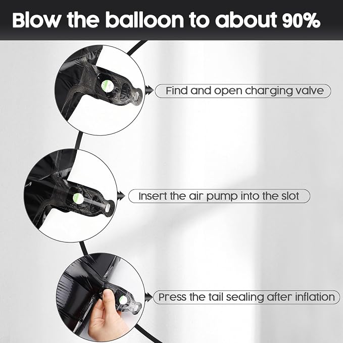 8 Balloon - Black Birthday Number Balloons, 40 Inch Decorations Men Women | - Image 6
