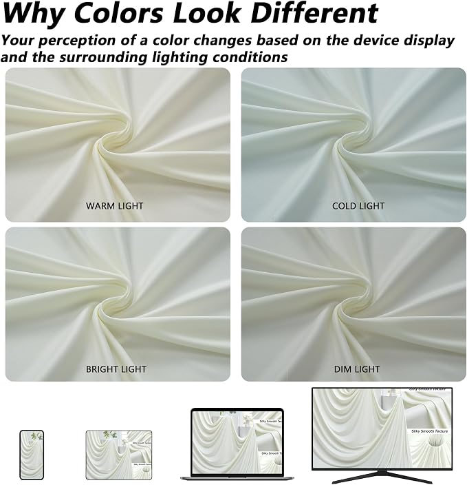 10ft×12ft Ivory Backdrop Curtain - Image 2