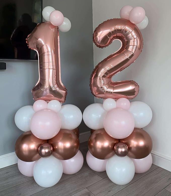 Rose Gold 21 Number Balloons, 40 Inch Giant Number 21 Balloons Foil Mylar - Image 4