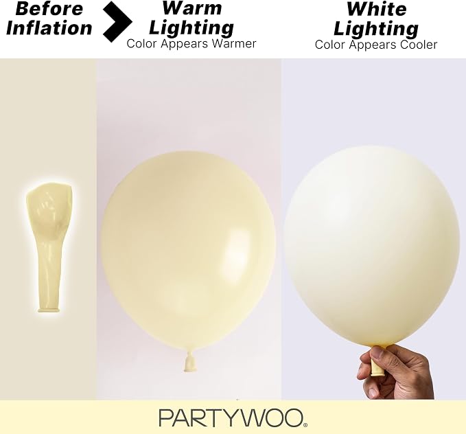 PartyWoo Pastel Yellow Balloons 100pcs Light Pale Yellow Color | 36 18 12 10 5 - Image 3