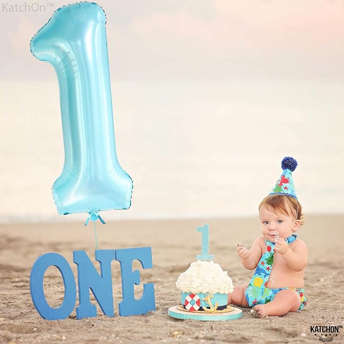 KatchOn Light Blue 1 Balloon Number 40 Inch | Light Blue One Balloon - Image 5