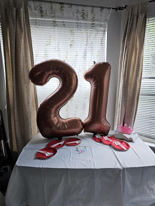 Number Balloons 40 Inch Coffee 0 Balloon - Image 3