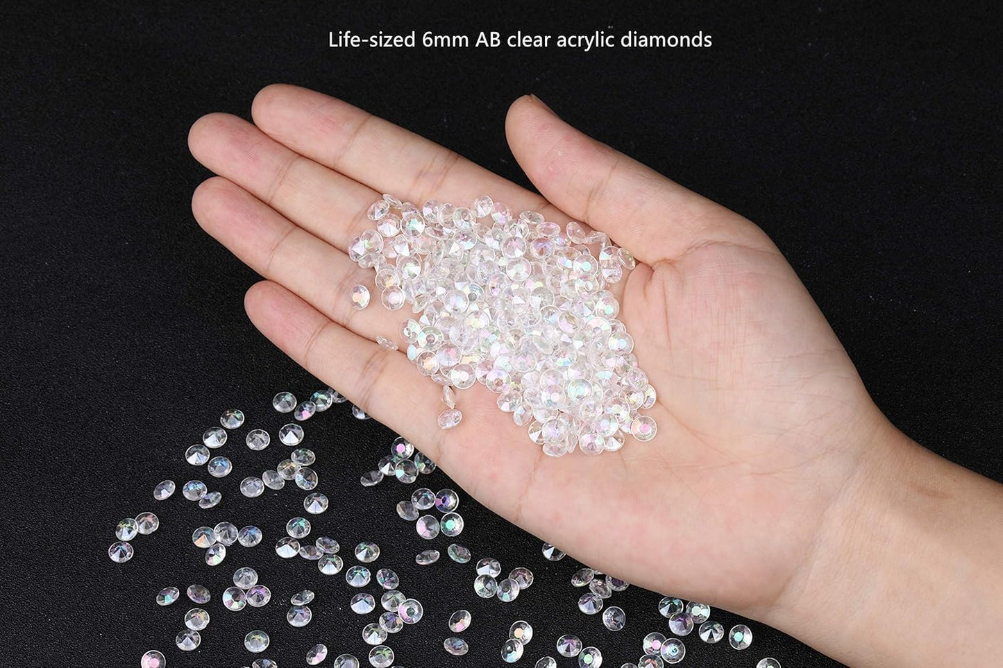 5000 pcs/Pack Wedding Table Scatter Confetti Crystals Acrylic Diamonds 6 mm Rhinestones for Wedding, Bridal Shower, Vase Beads Decorations (6mm, Dark Purple)