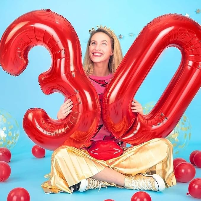 40 Inch Red 45 Balloons Giant Number 45 Balloons Red 45 Birthday Balloons 45th - Image 6