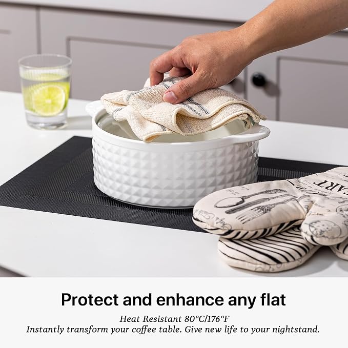 LEXMORE Placemats Set of 6 Vinyl/Plastic Woven Place Mats - Image 5