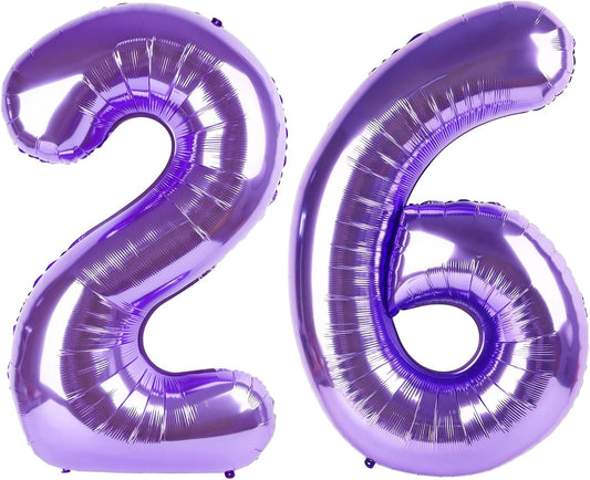 Purple Number 26 Balloon 40 Inch Birthday Decorations, Number 26 Balloon Birthday Party Decoration, Anniversary Decorations Graduations Party Supplies