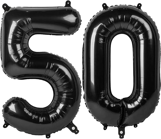 Black Number 50 Balloon 40 Inch by IWERP