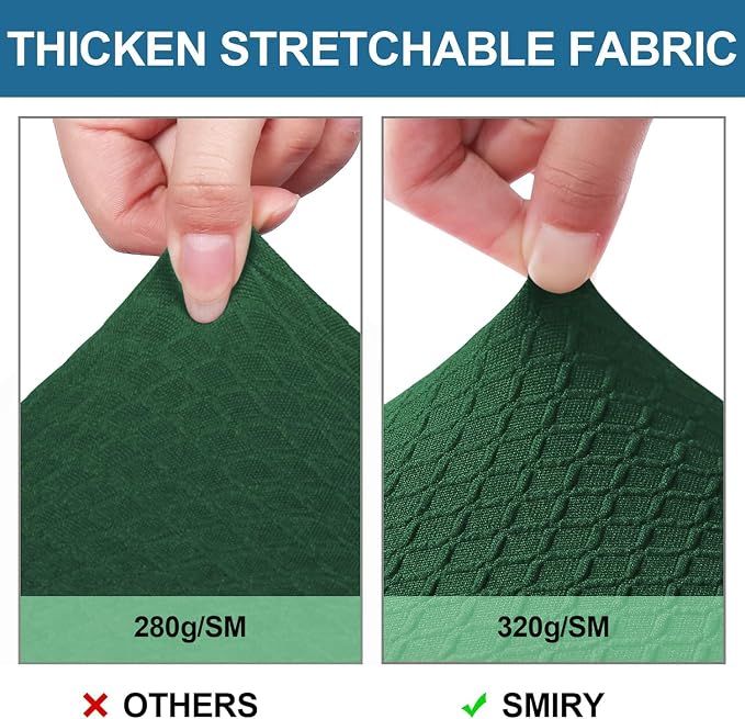 Smiry Waterproof Seat Covers for Dining Room Chairs, No Rear Covers | Stretch - Image 4