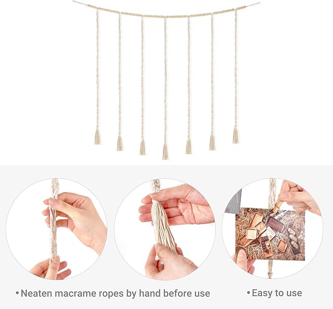 Mkono Hanging Photo Display, Boho Macrame Wall Decor - Image 7