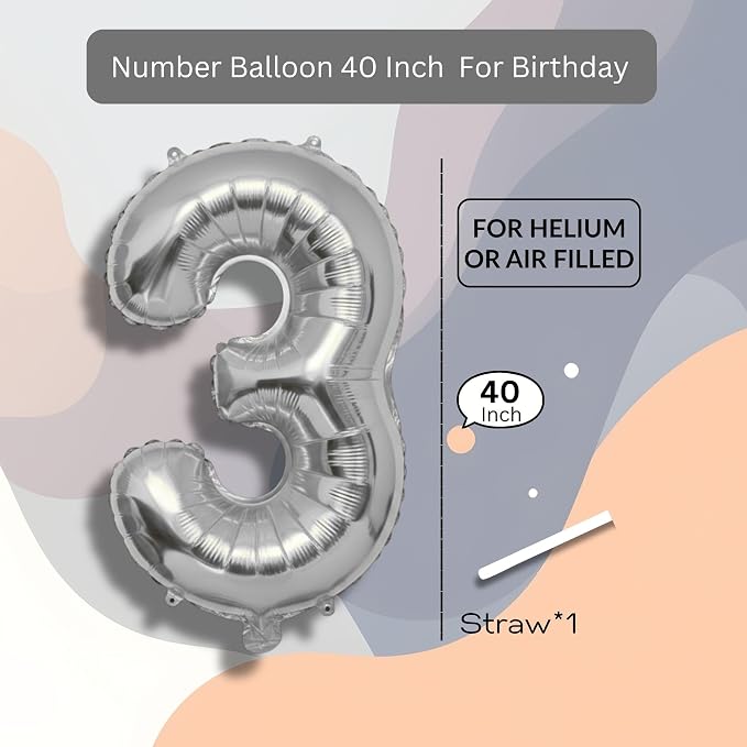 Black Number 0 to 9 Mylar Balloon 40 Inch - Image 8