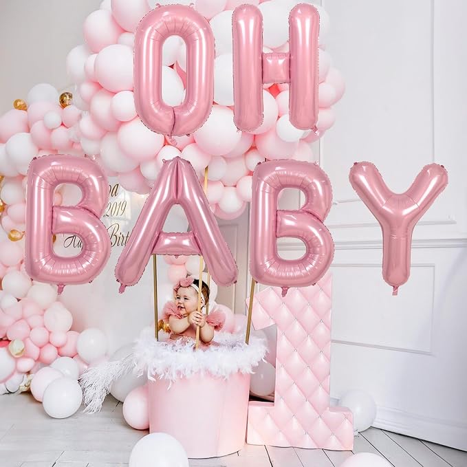 40" Giant Pastel Pink Letter Balloon X, Lager Foil Balloons Pearl Pink Alphabet - Image 4