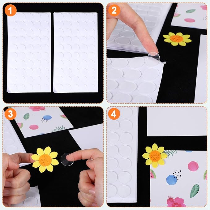 Zonon 1000 Pcs Double Sided Adhesive Dots Clear Glue Point Tape Stickers - Image 3