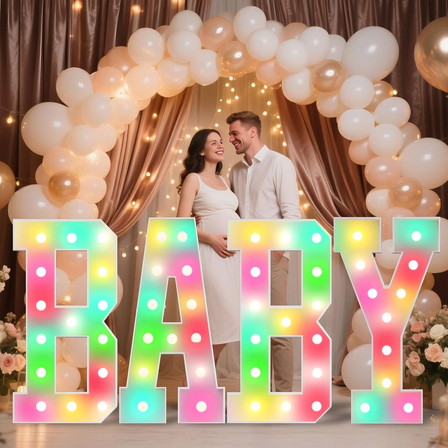 Ledido 4FT Marquee Light Up Letters, 34 Colors Changing Marquee Letter 4 Feet Tall with Remote, Big Letters for Party Wedding Graduation Birthday Decorations, Large Light Up Letter Q