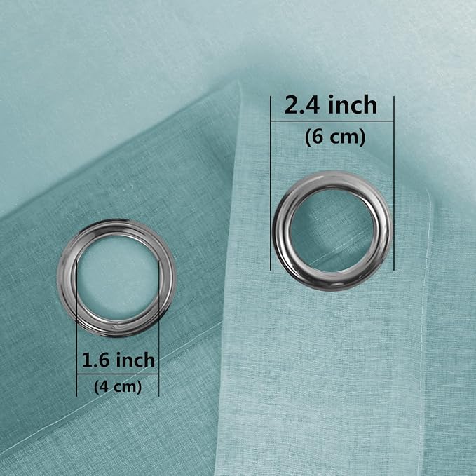 DWCN Faux Linen Ombre Sheer Curtains - Image 3