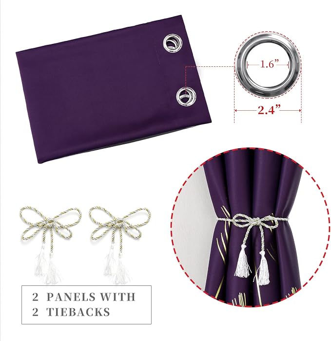 Purple Blackout Curtains for Dining Room - Image 4