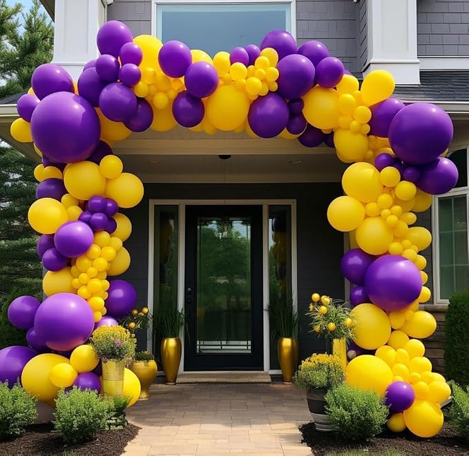 Dark Purple Balloons-Double Stuffed Lavender Balloon Garland Different Sizes - Image 6