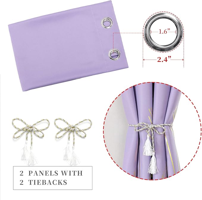 Lilac Blackout Curtains 84 Inches Long - Image 4