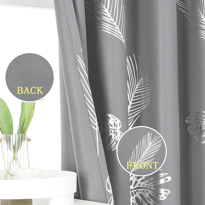 Grey Blackout Curtains 90 Inches Long, Grommet Curtains - Image 3