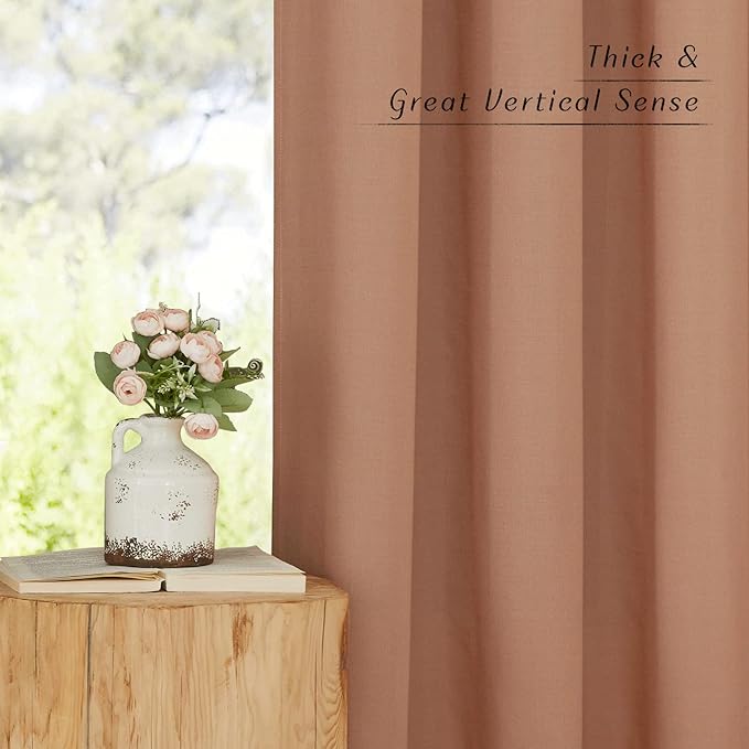 NICETOWN Rustic Linen 96 inch Long Curtains - Image 5