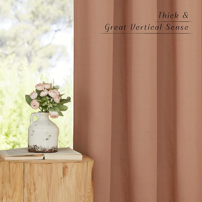 NICETOWN Flax Linen Terracotta Curtains - Image 5