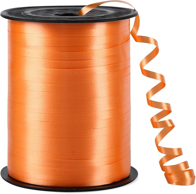 500 Yards Orange Curling Ribbon Balloon String Ribbon 1/5 Inch | Ribbon by Unknown