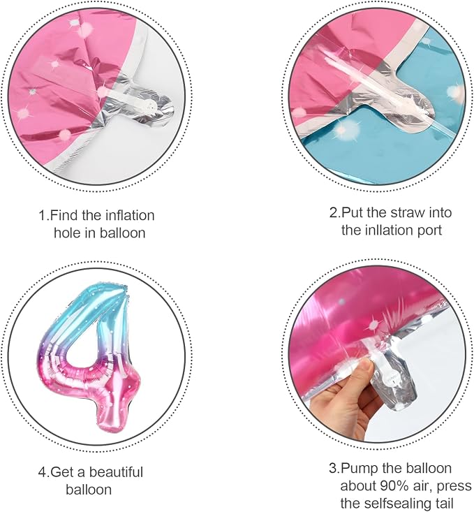Number Balloons 40 Inch Pink Blue Purple 1 Balloon - Image 6